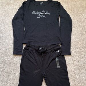 Calvin Klein Black Long-Sleeve & Pants Set with Logo